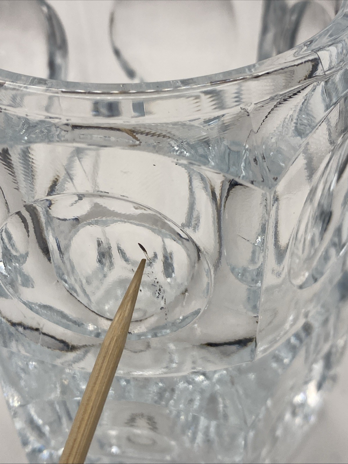 Czech Republic Elements Crystal Pressed Art Glass 5” Vase Or Candle Holder