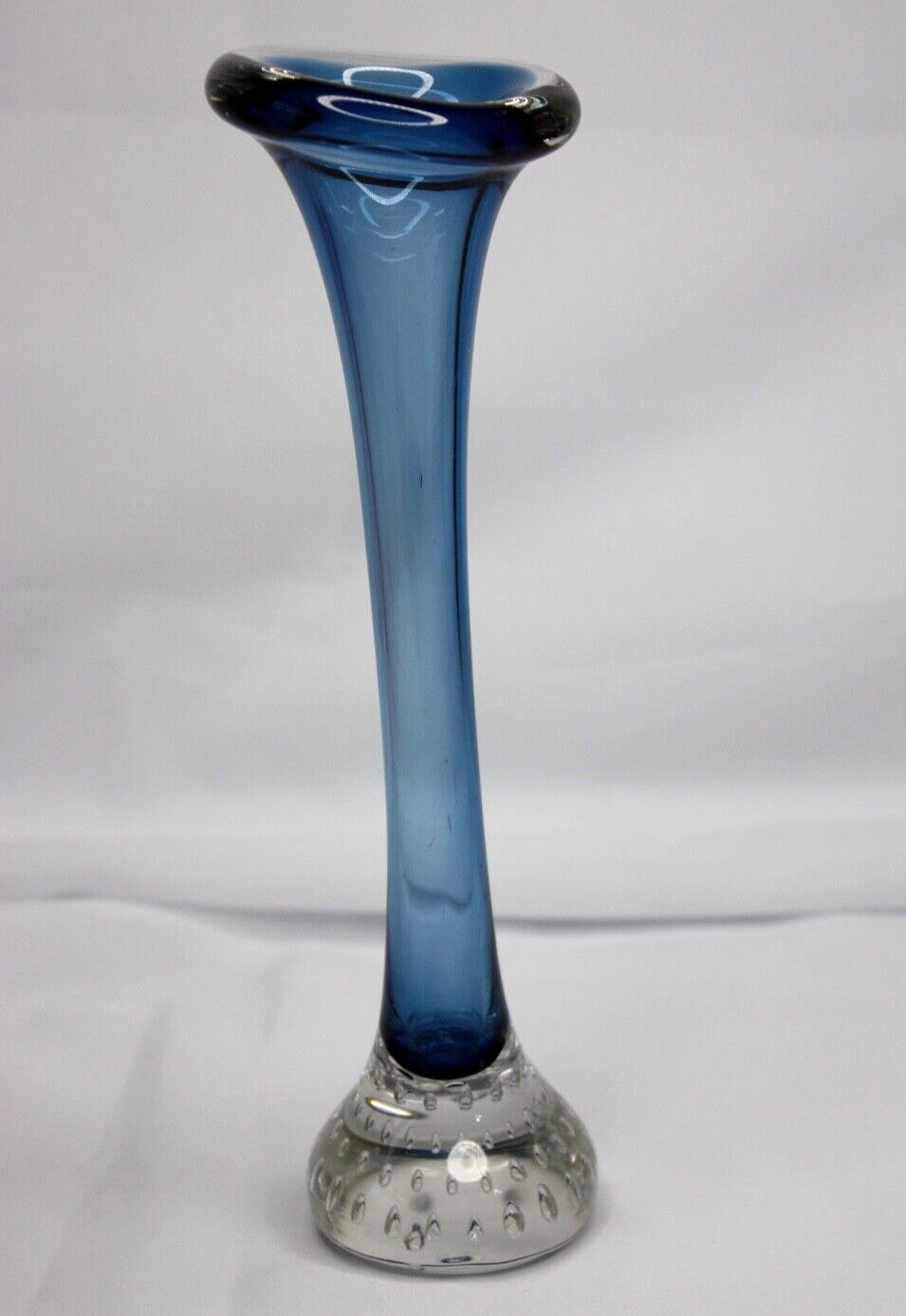Blue Glass Vase Bullicante Bubble Scandinavian Aseda Glasbruk Jack in Pulpit