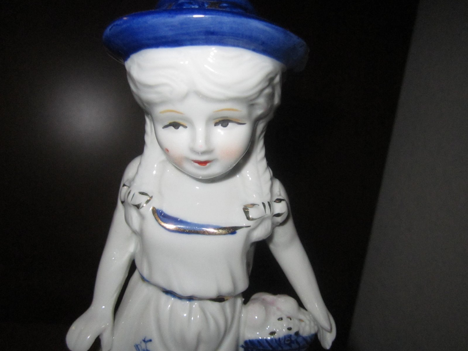 GIRL WITH GEESE AND EGG BASKET FIGURINE 8 1/2″ TALL