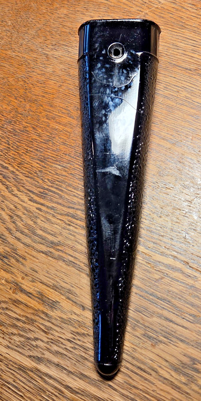 Vintage Black Glass Wall Pocket Vase Woodpecker Dugan/Diamond Glass Co. 8 1/4”
