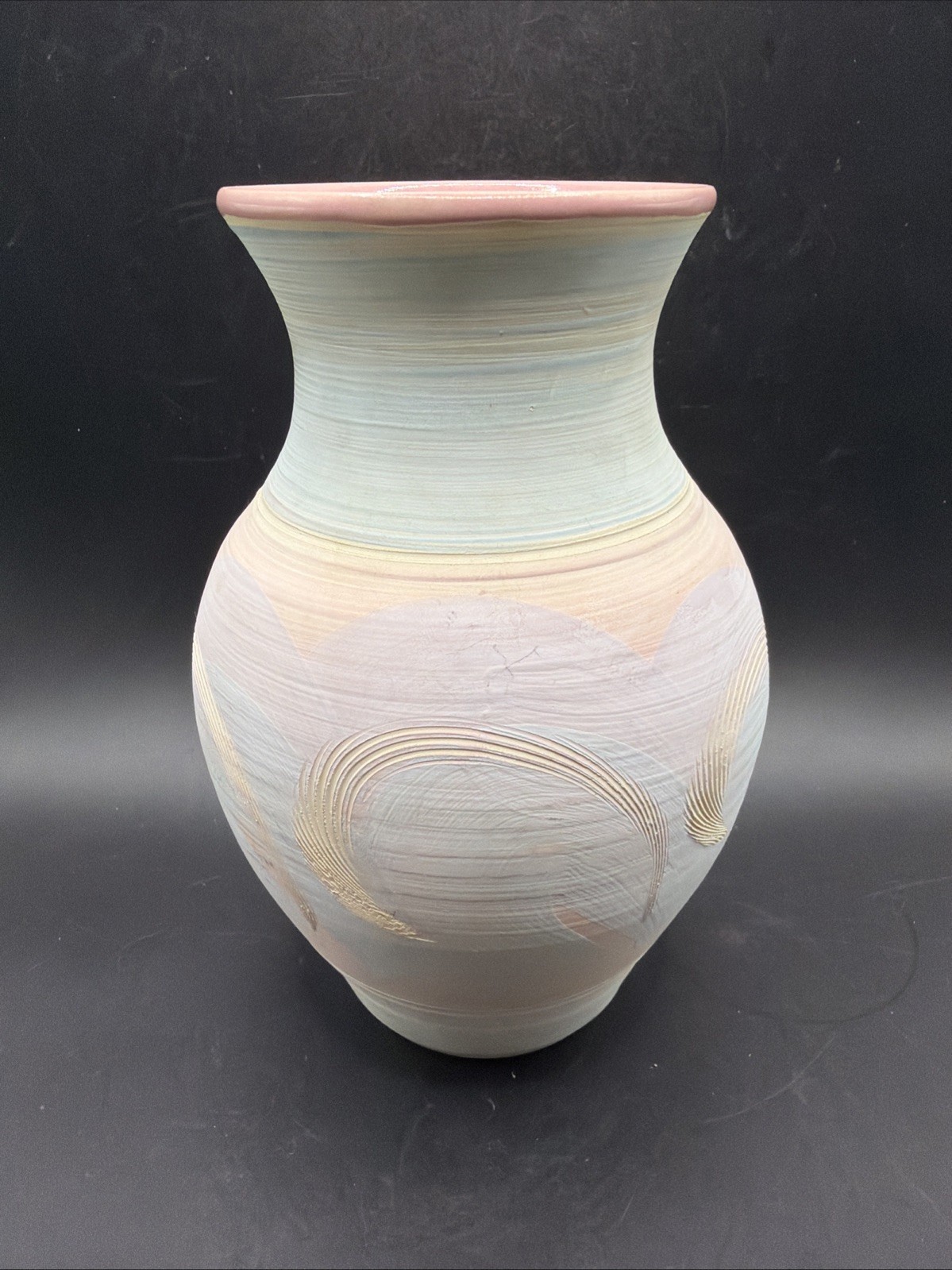 KILNWORKS POTTERY CARIBBEAN CLOUD COLLECTION Postal Vase St Thomas VI 7.5” Tall