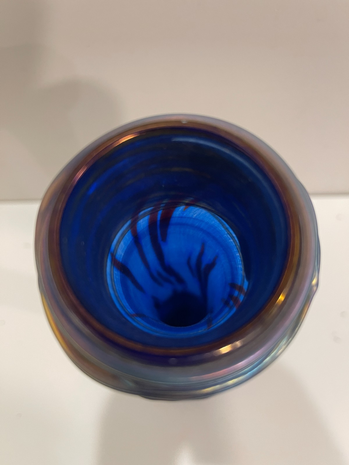 RARE Vaclav Stepanek Czech signed Glass Vase Iridescent Art Nouveau Style 11.75″