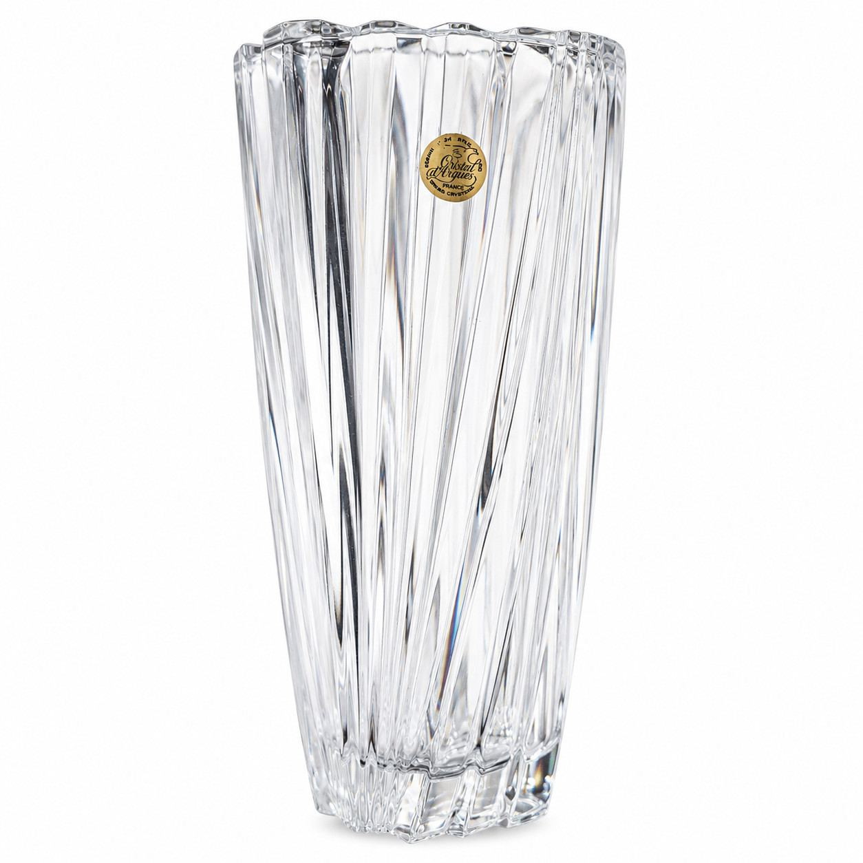 Cristal d’Arques Valmont Crystal Vase 9 3/4” France Lead Crystal Original Box