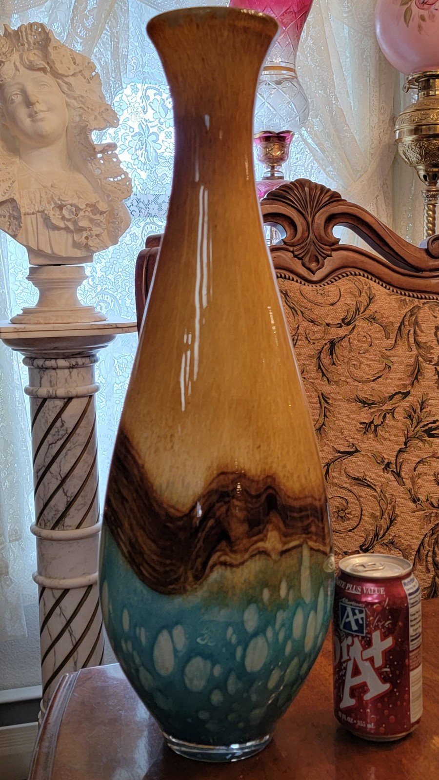 8 lbs Glass HANDMADE Vase/ Decanter UNIQUE Butterflies From Murano, Italy BEAUTY