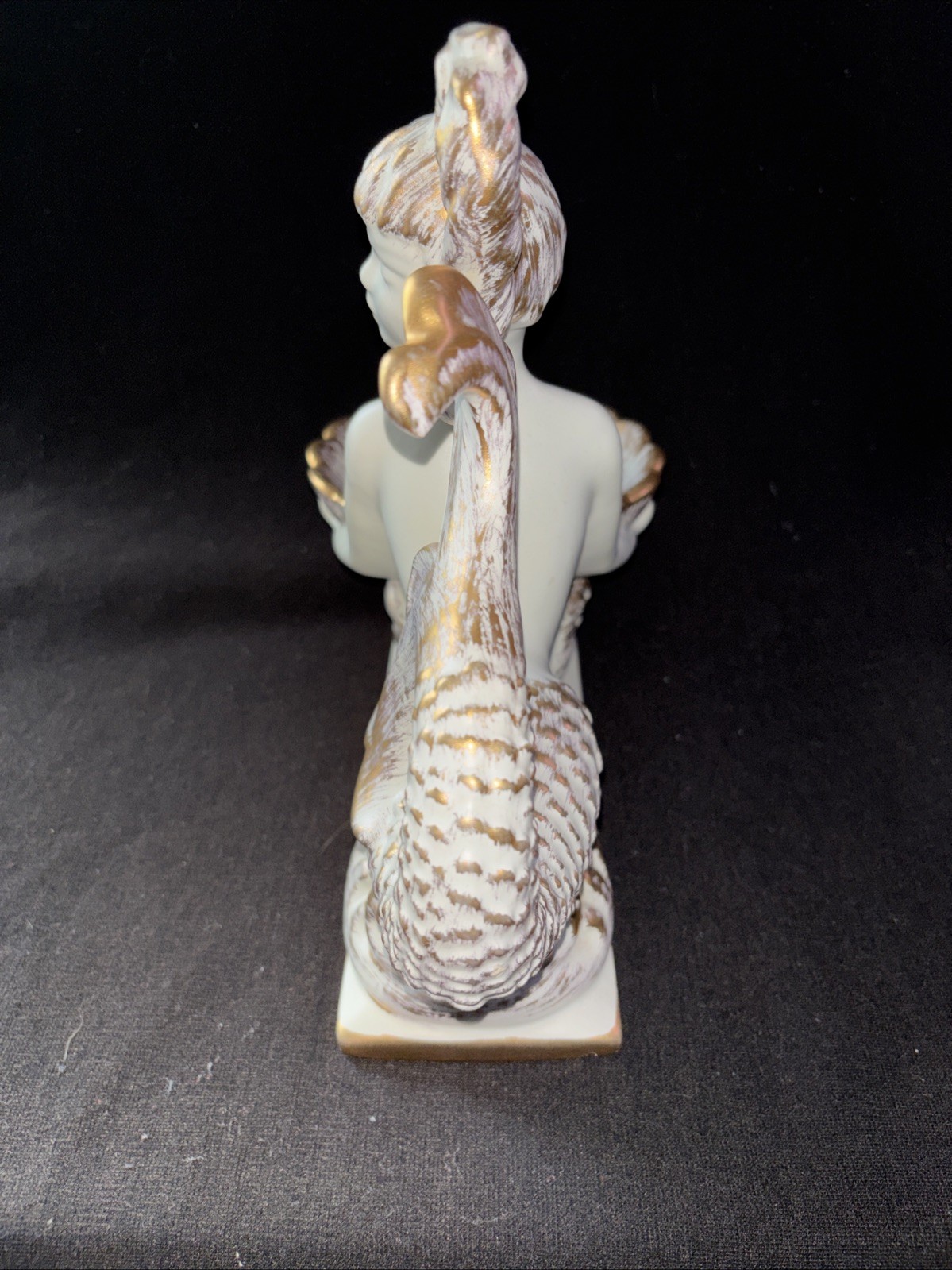 Mid Century Modern Royal Haeger 514 Mermaid Centerpiece Console Bowl 22k Gold