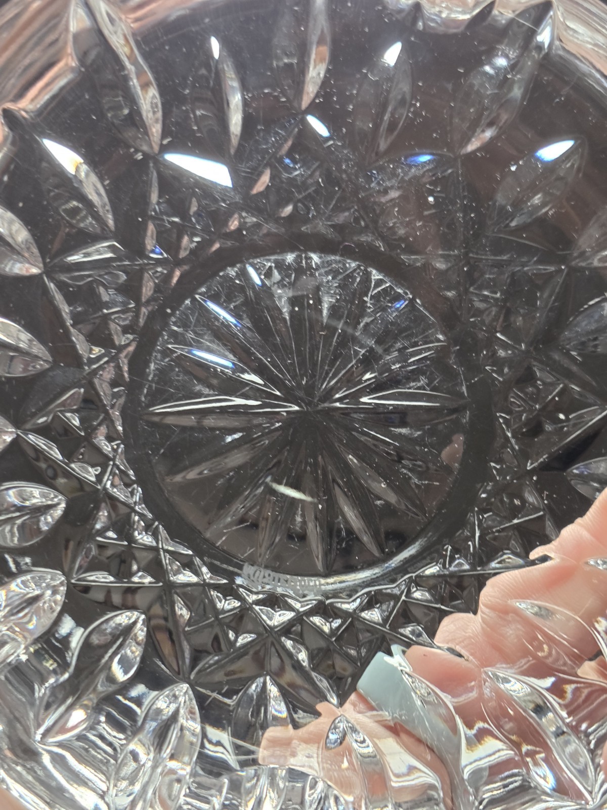 Waterford Cut Crystal Ashtray Round Cigarette Cigar 4 3/4″ Vintage