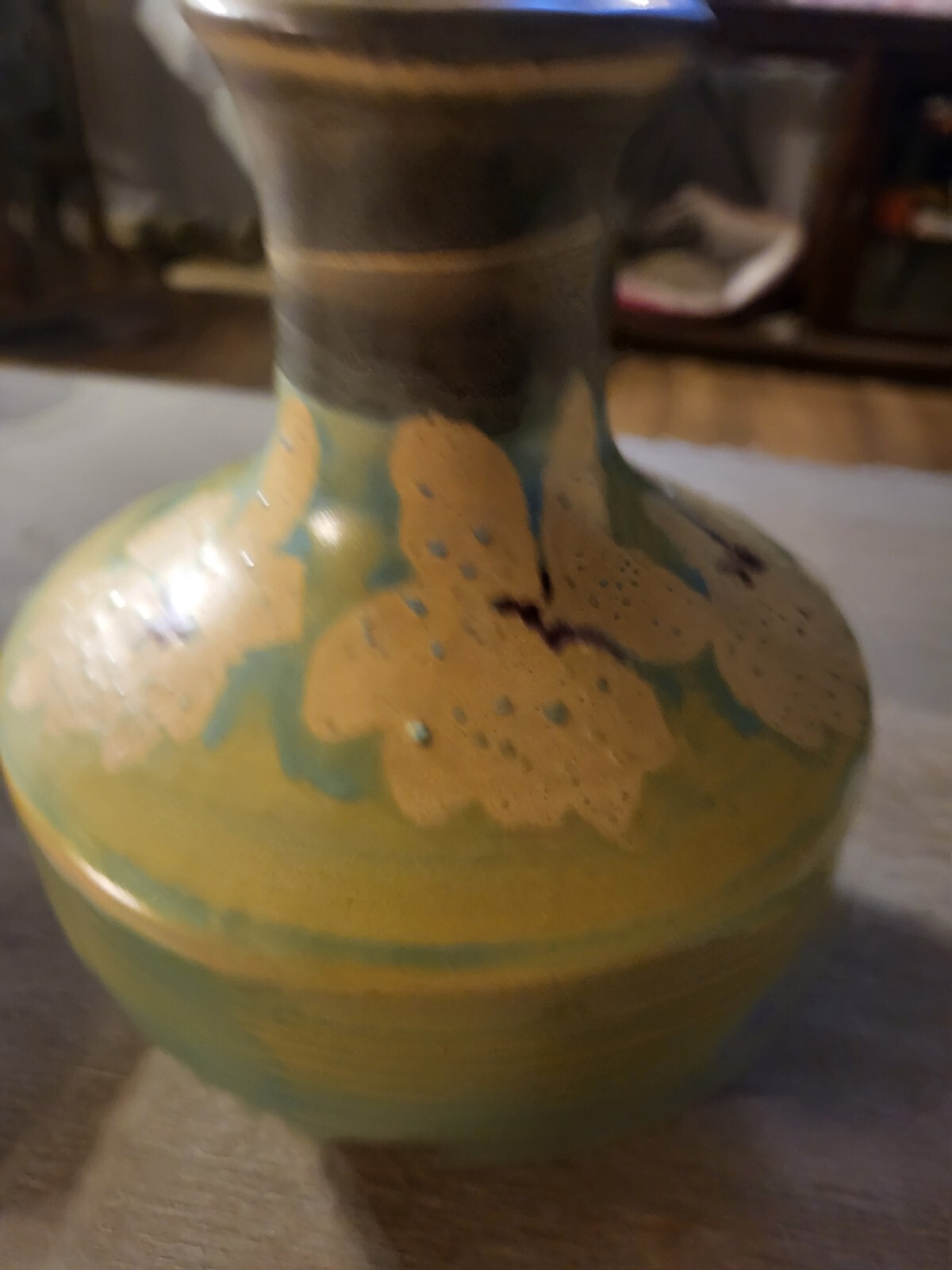 B. Welsh 1971 Pacific Stoneware USA signed 6 1/8″ Art Pottery Vase Estate