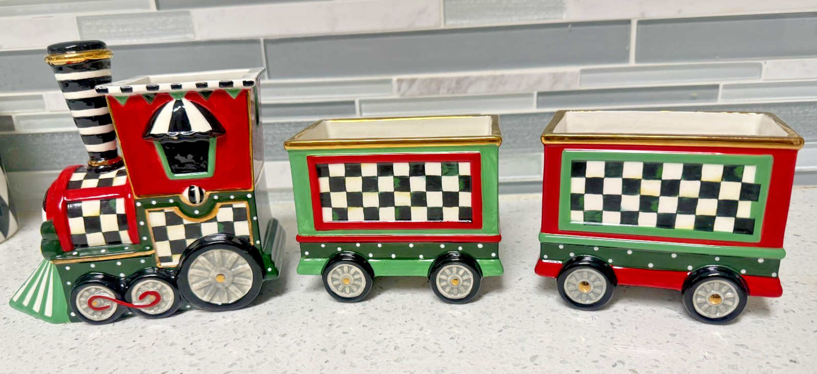 MacKenzie-Childs Toyland Serving Train – Set of 3