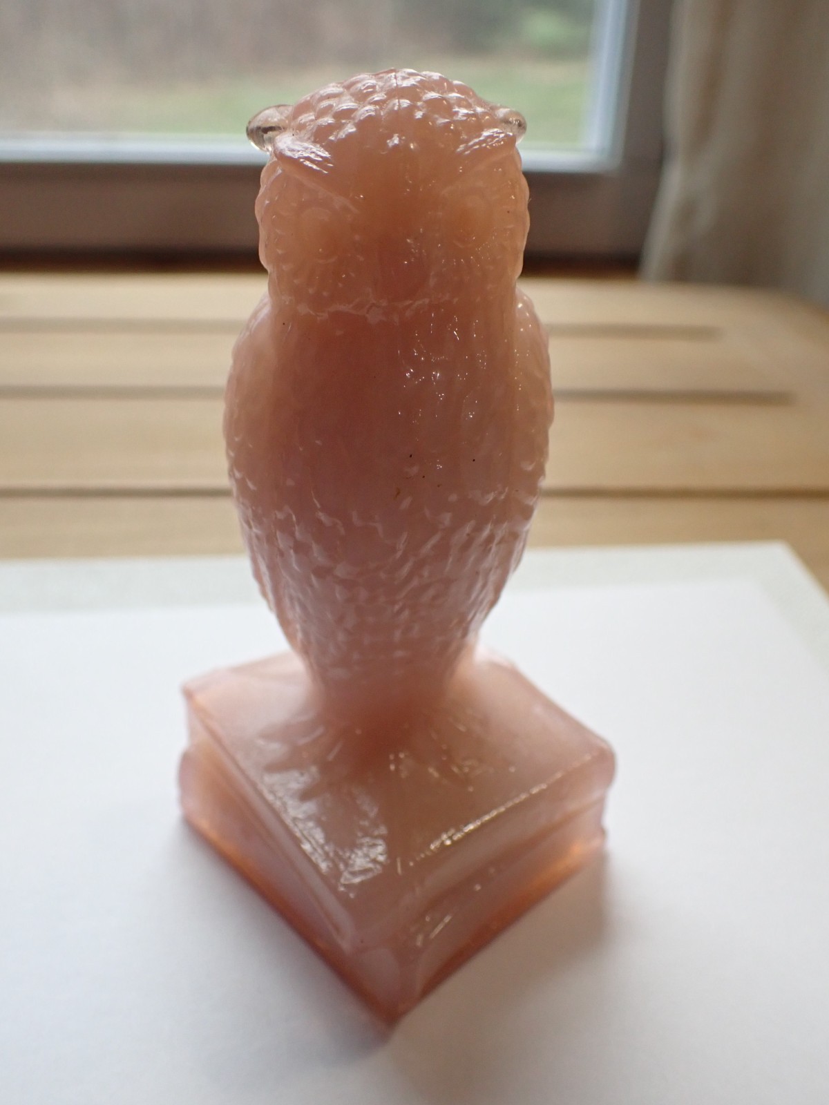 Degenhart Crown Tuscan Pink Glass Owl NICE