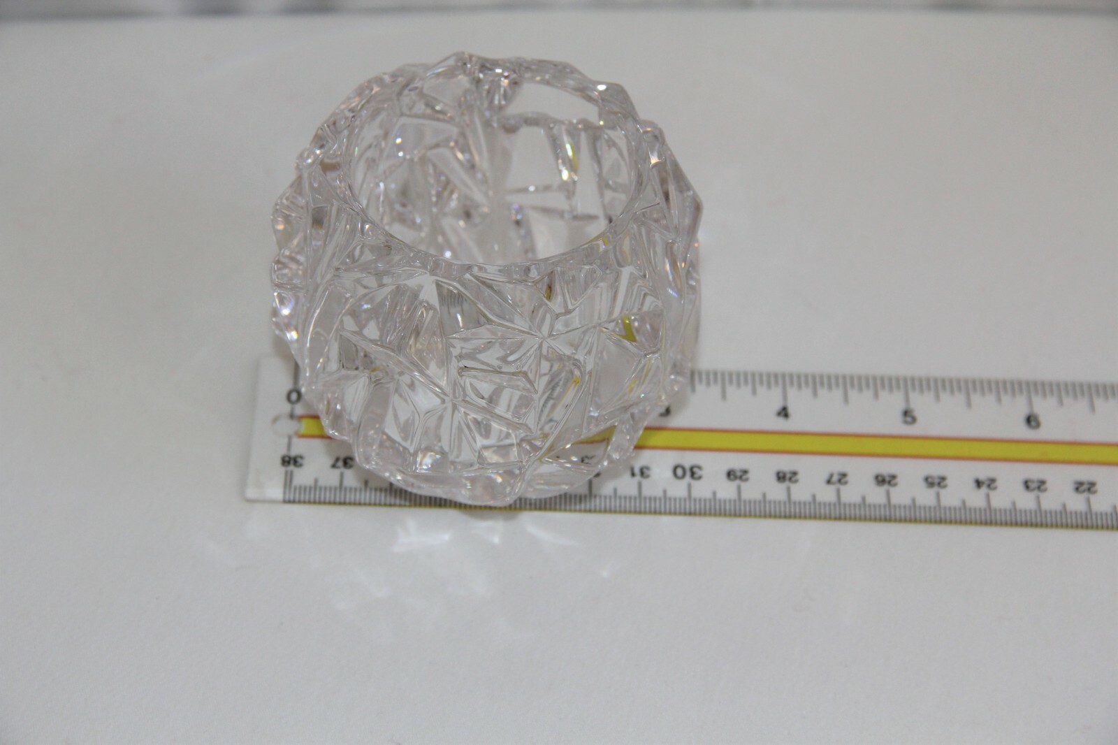 Tiffany and Co. Rock Cut Crystal Candle Holder. Beautiful Heavy