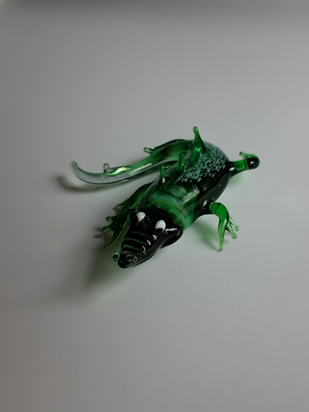 Handmade Green Glass Crocodile or Alligator-Made in Russia 3in.