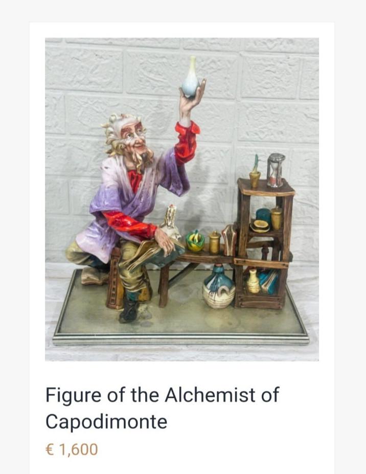 Vtg “The Alchemist Of Capodimonte” Porcelain Figurine Italy Large 17″ READ