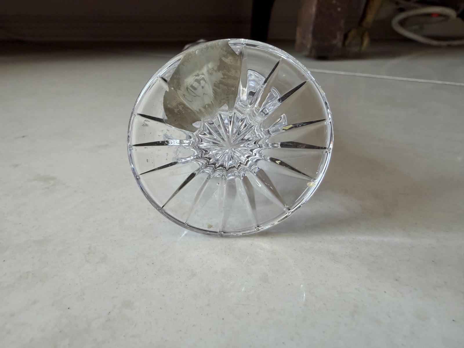 Bohemia Czechoslovakia Hand Cut Clear Lead Crystal Small Bud Vase 6″h