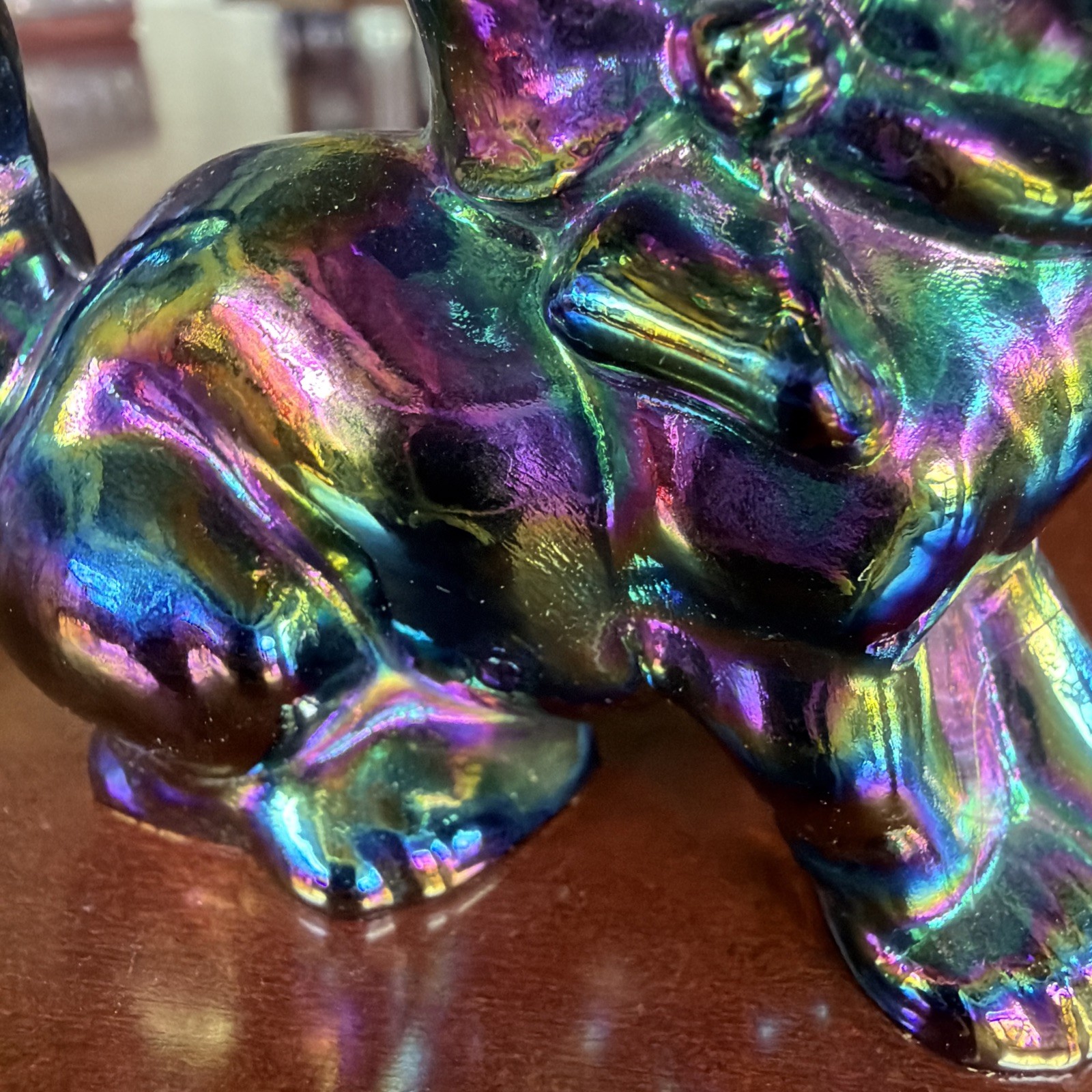 Darling Vintage Imperial Glass Terrier “Parlor” Pup Amethyst Carnival Signed