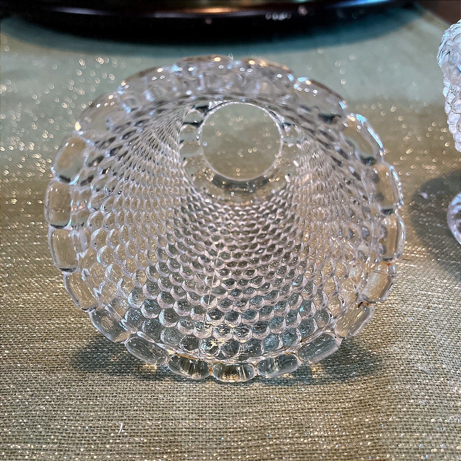 Fairy Lamp Vintage Duncan & Miller “Thousand Eye” Clear Crystal Hobnail*