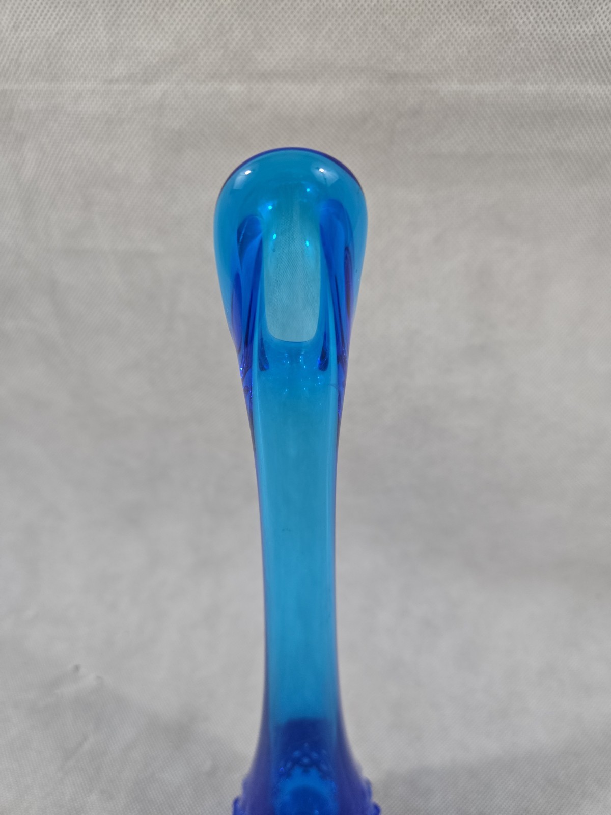 Vintage Fenton Cobalt Blue Glass Hobnail Swung Vase 11.5″ Pedestal Bud Vase