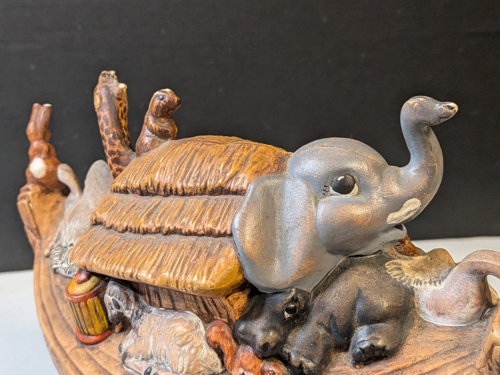 Rare Ceramic Noah’s Ark Decorative Sculpture 1973 Atlantic Mold
