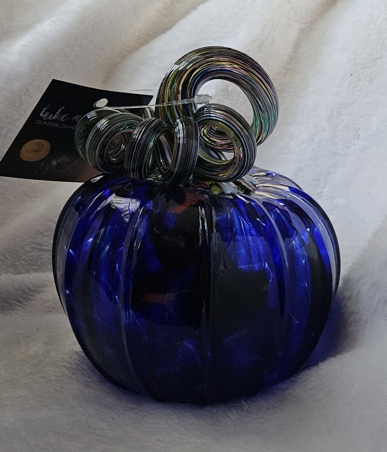 Luke Adams Glassblowing Studio Glass Pumpkin #3640 Small Squat