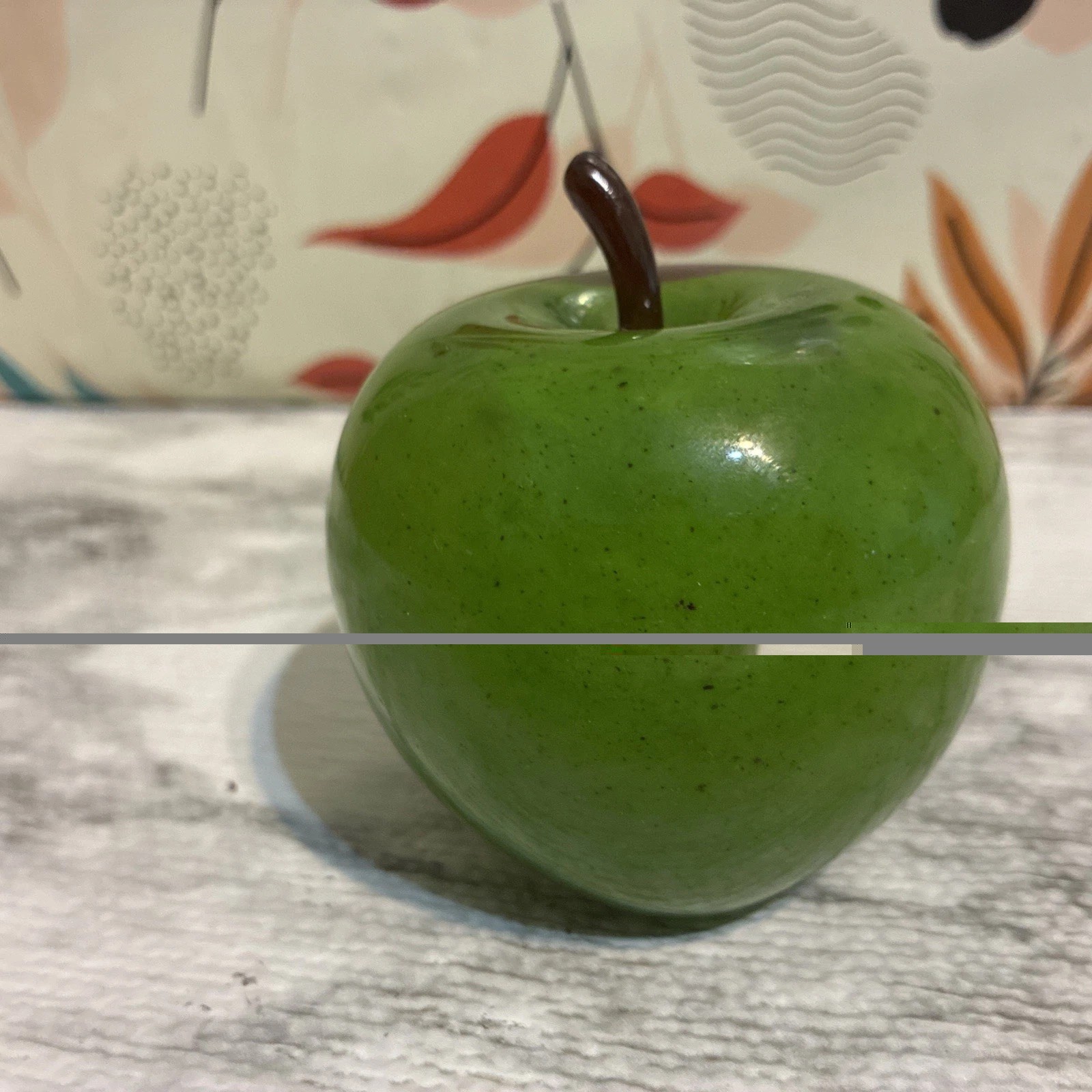Glass Apple From Langham England Green/Red