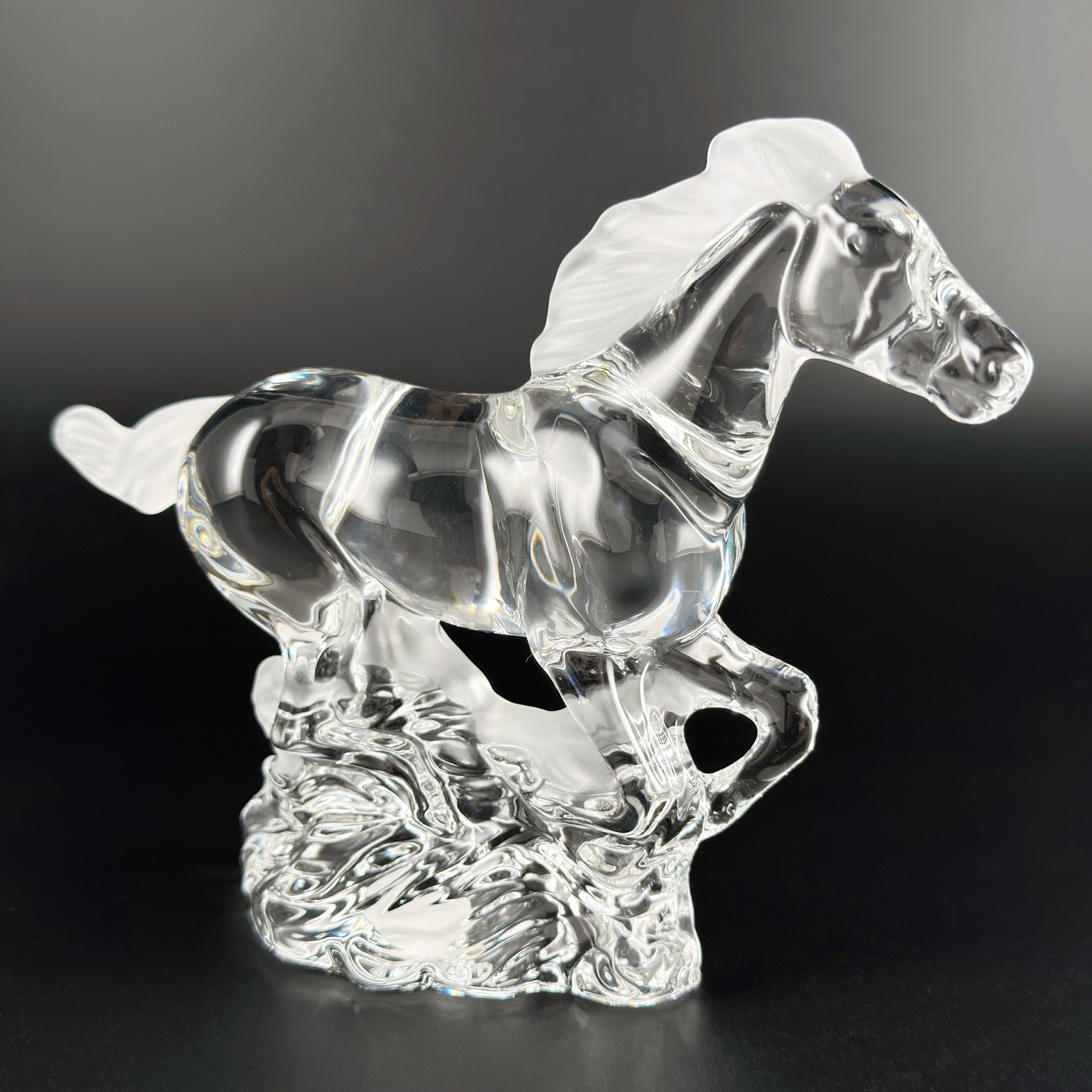 Lenox Lead Crystal Racing the Wind Galloping Running Horse Figurine Germany Vtg