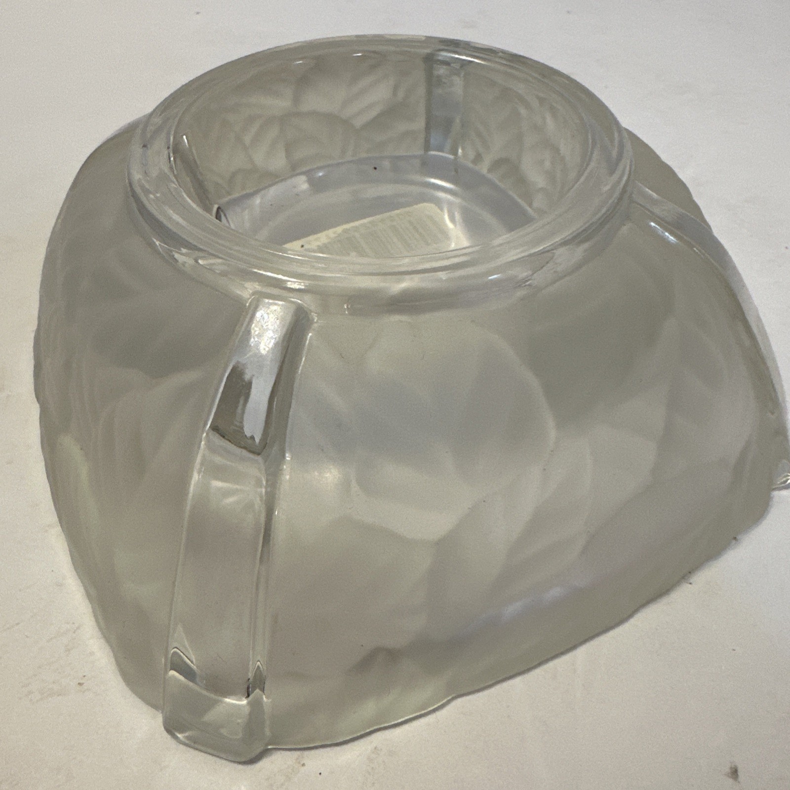 Mikasa GARDEN SPLENDOR Votive 2″ Frosted Leaf Leaves Candle Holder Crystal MINT