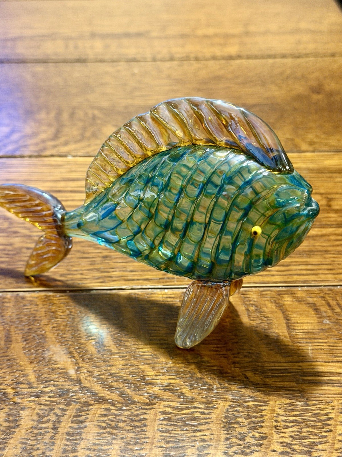 Artisan Made Hand blown Studio Glass FIsh Statue