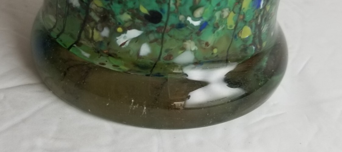 Romania Art Glass Vase 13″ Hand Signed by MIHAI TOPESCU