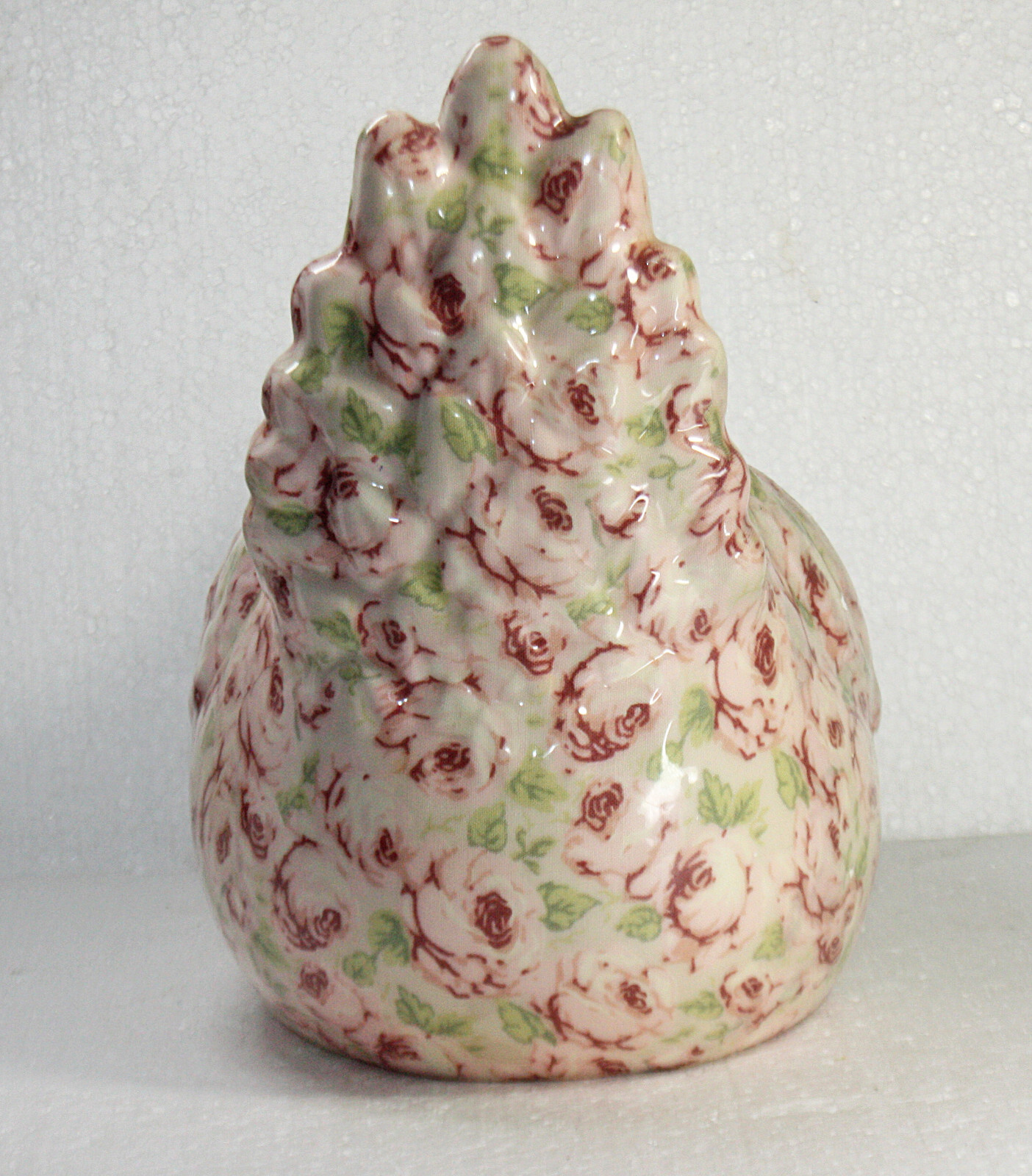 Joan Baker Unique Patchwork Porcelain Turkey Pink roses Ceramic Pottery