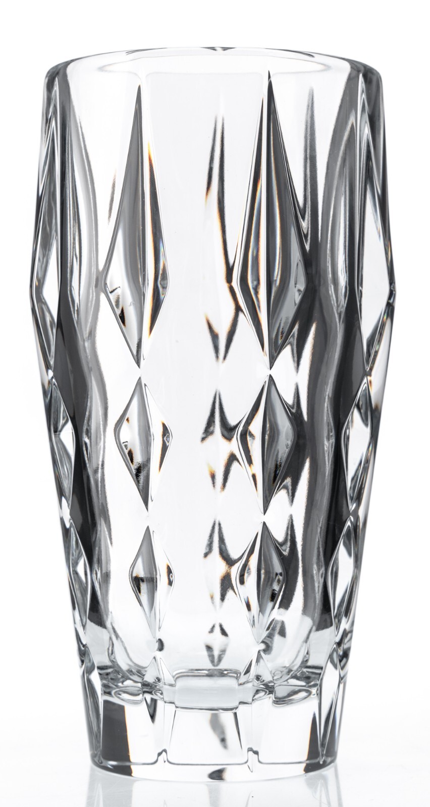 Wedgwood Vera Wang Crystal Peplum Vase Large Heavy 10.5in 9.5lbs Used VG