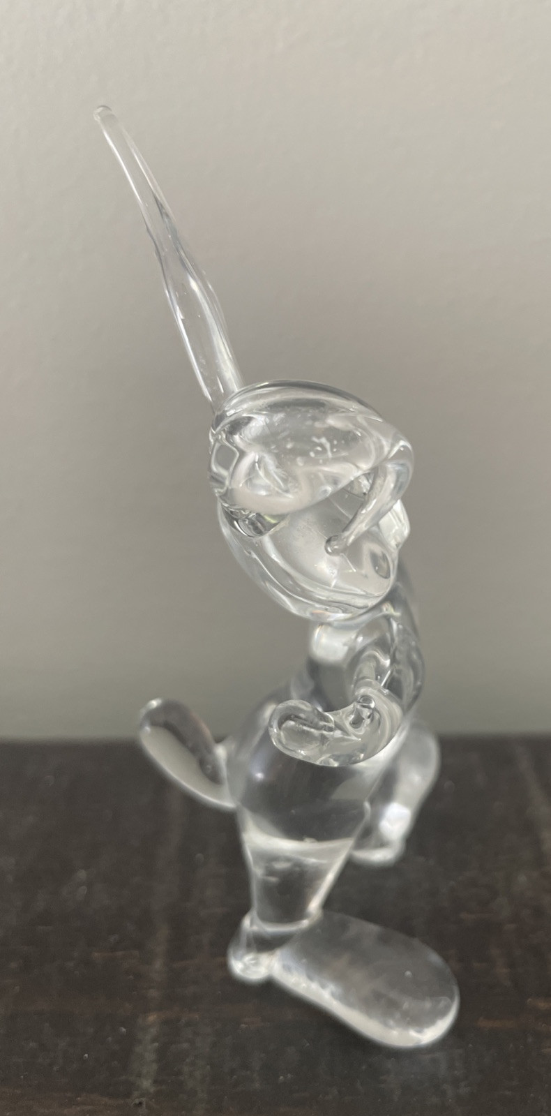 Vintage Art Glass Bunny Rabbit Clear Handmade Figurine Mint