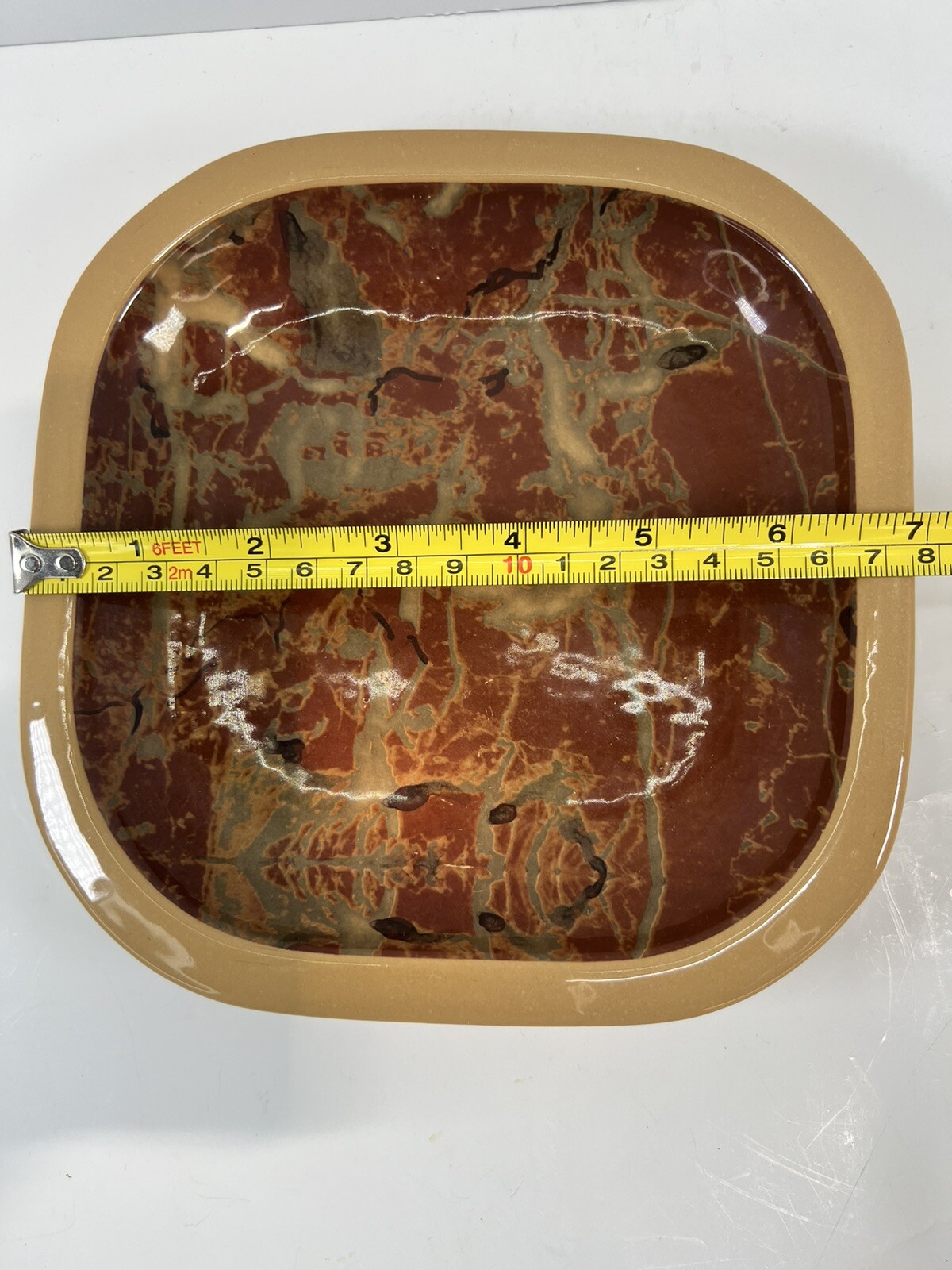 BELLINI ITALY VINTAGE MODERNEST CERAMIC ART POTTERY CURVED CORNER DISH