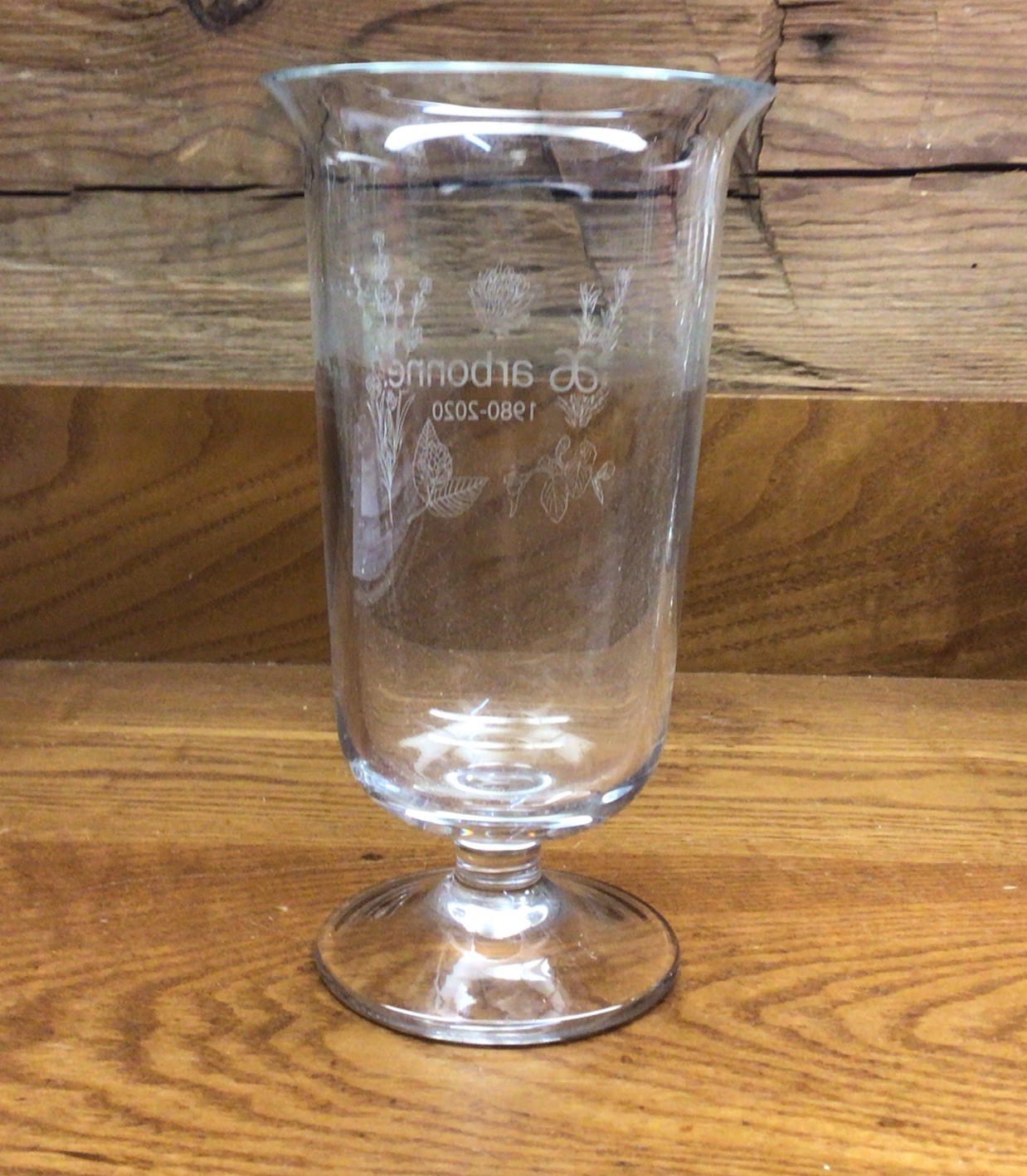 Tiffany & Co Arbonne 30th Anniversary 1980-2020 Crystal 7″ Glass Vase