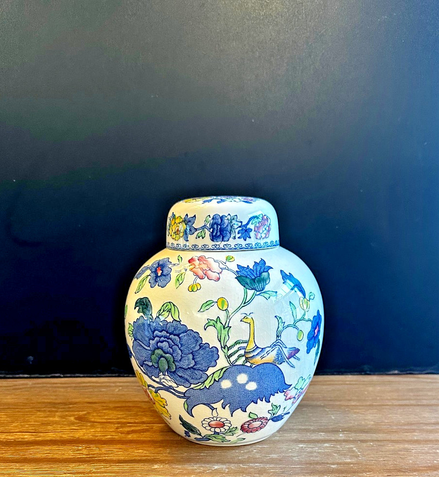 Vintage Masons Ironstone China “Regency” Ginger Jar Chinoiserie England