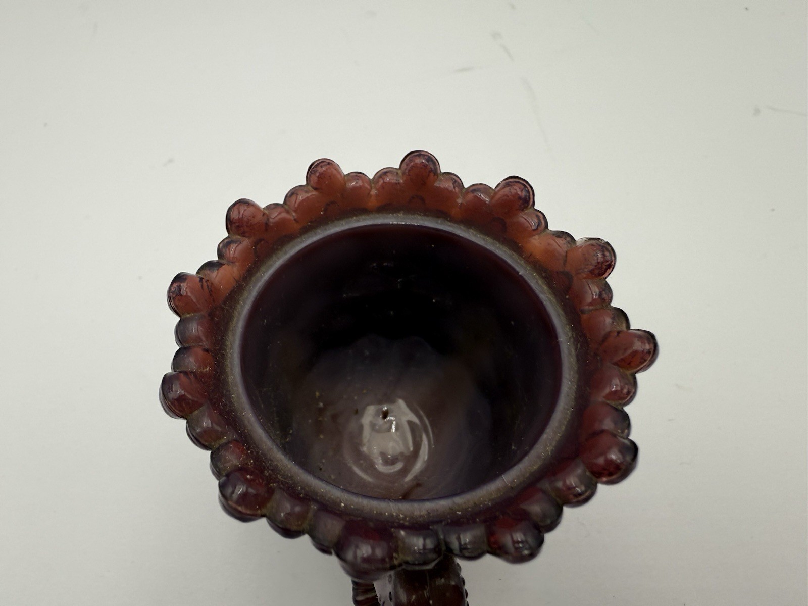 DEGENHART Purple Three Footed Forget Me Not Toothpick Holder B106