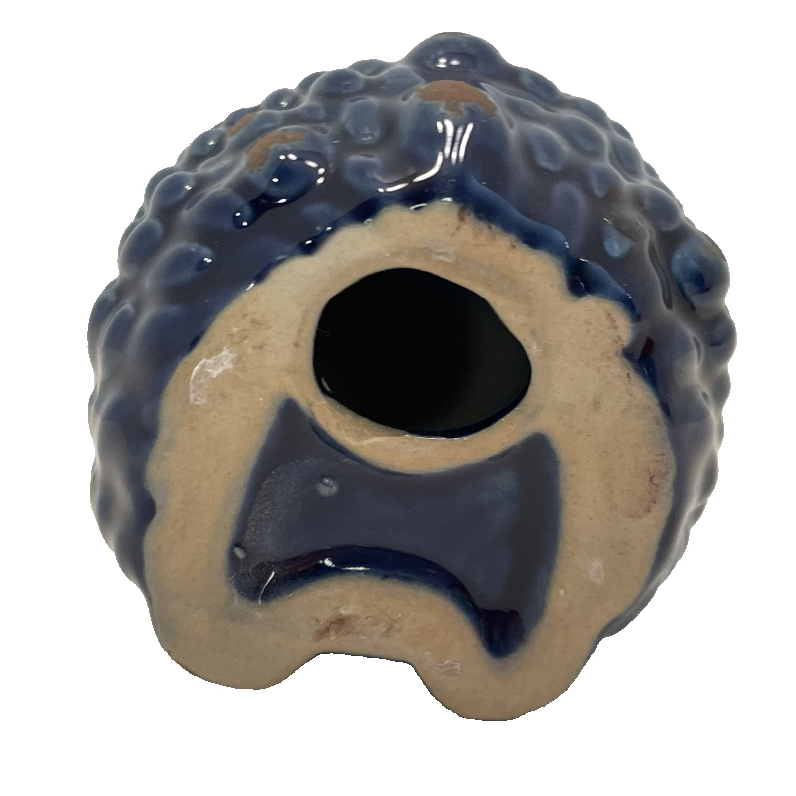 Cobalt Blue Pottery Hedgehog Figurine