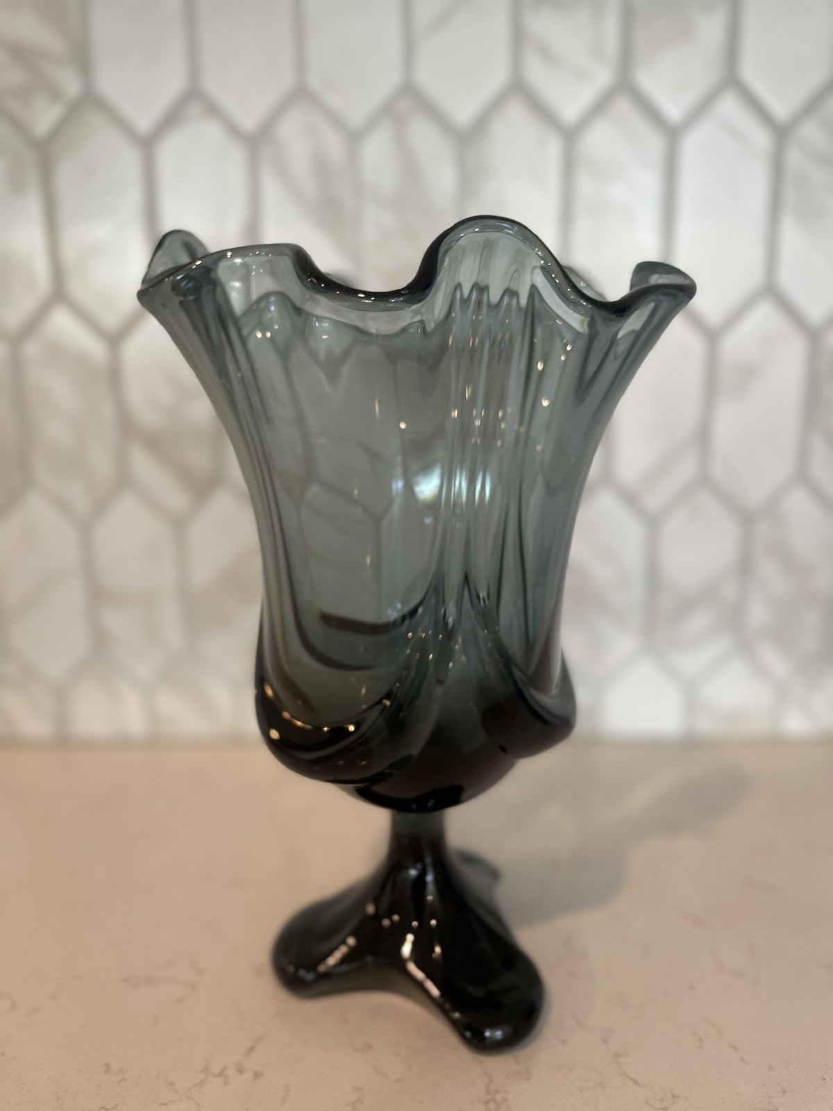 Vintage Viking Glass Epic Drape Vase