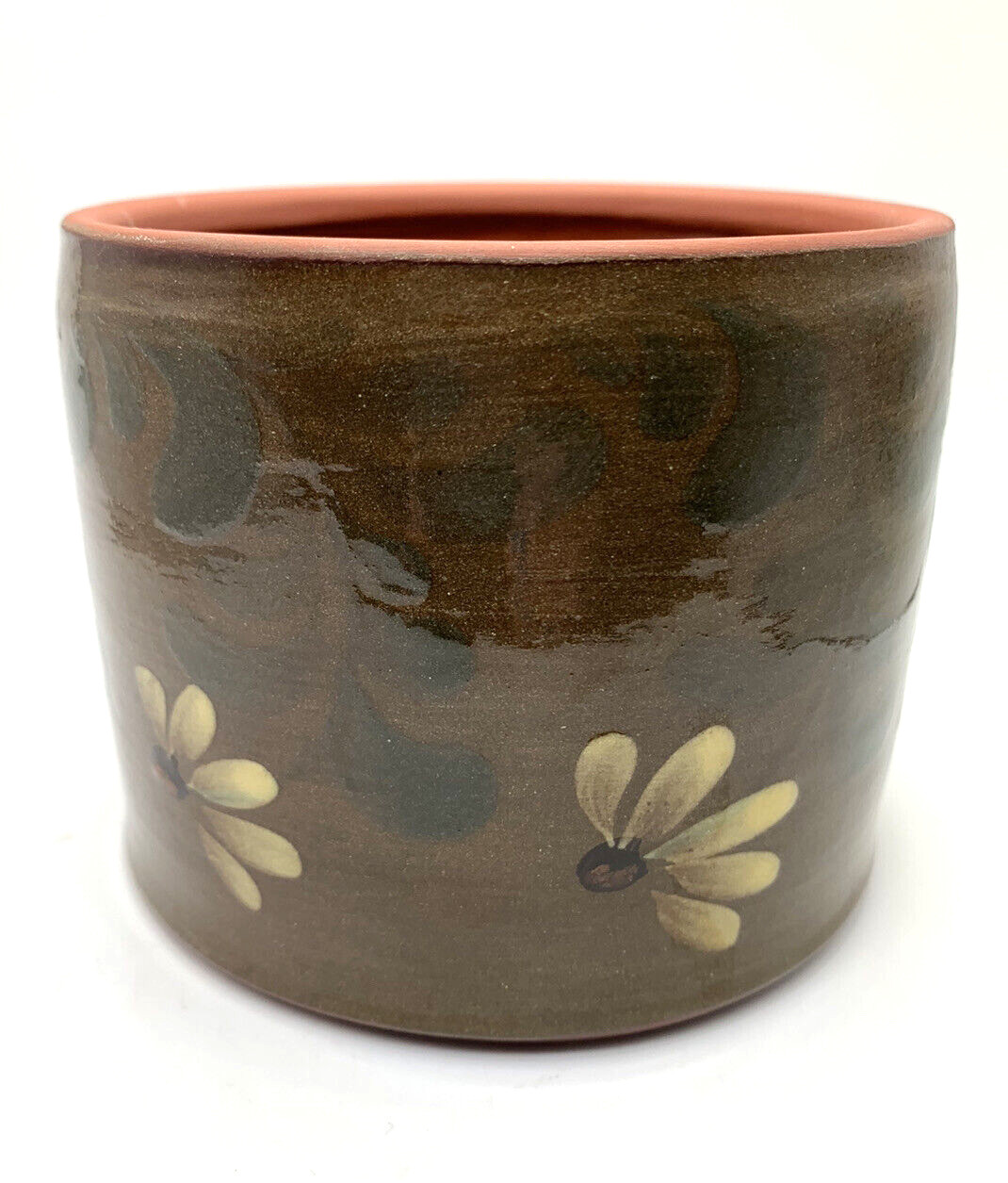 Eldreth Pottery Redware Daisy Crock Signed Folk Art 2006 Utensils