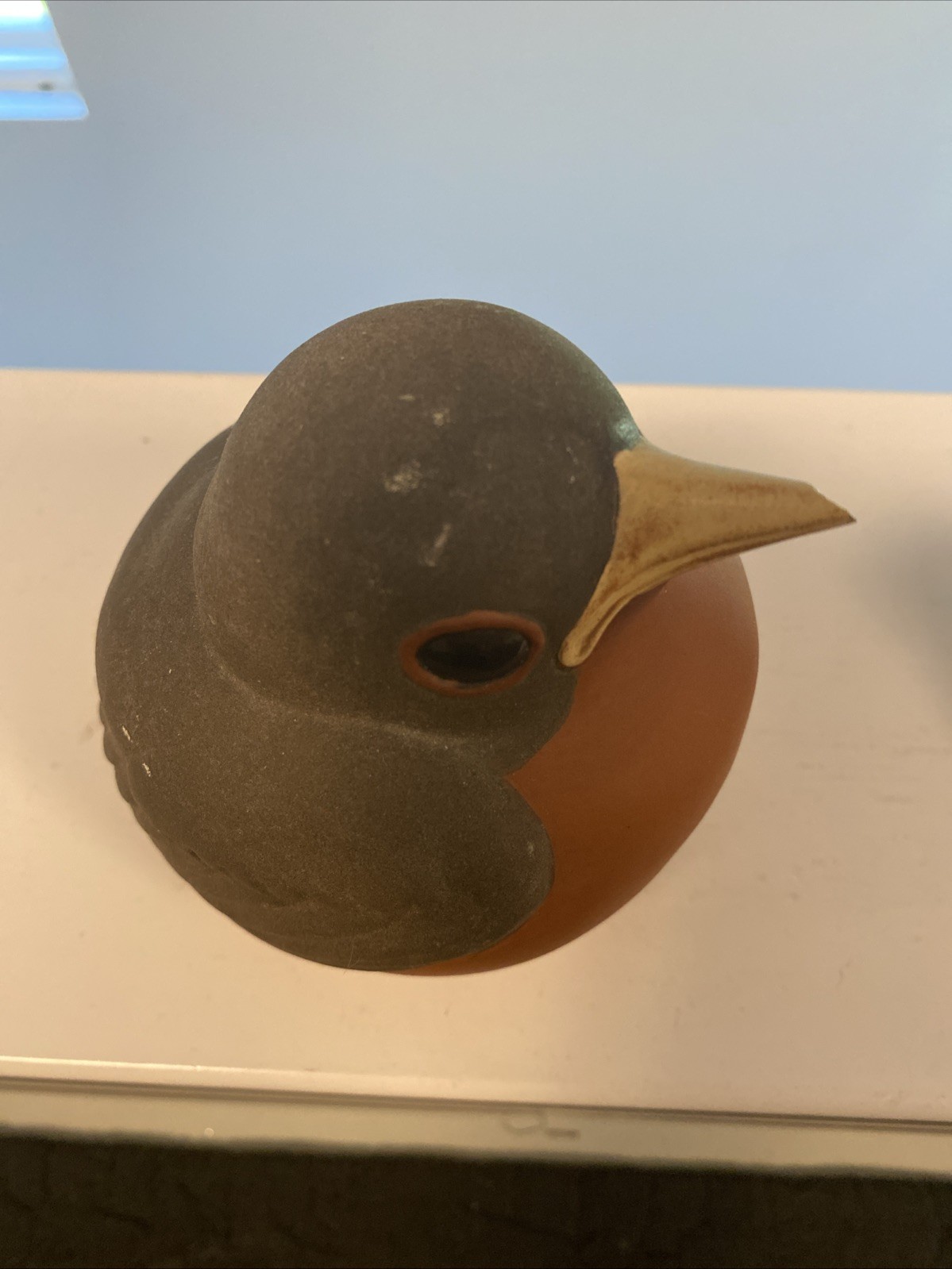 Vintage Set of 3 ROBIN NICODEMUS POTTERY STONE Ebonite BIRD Lable ADORABLE