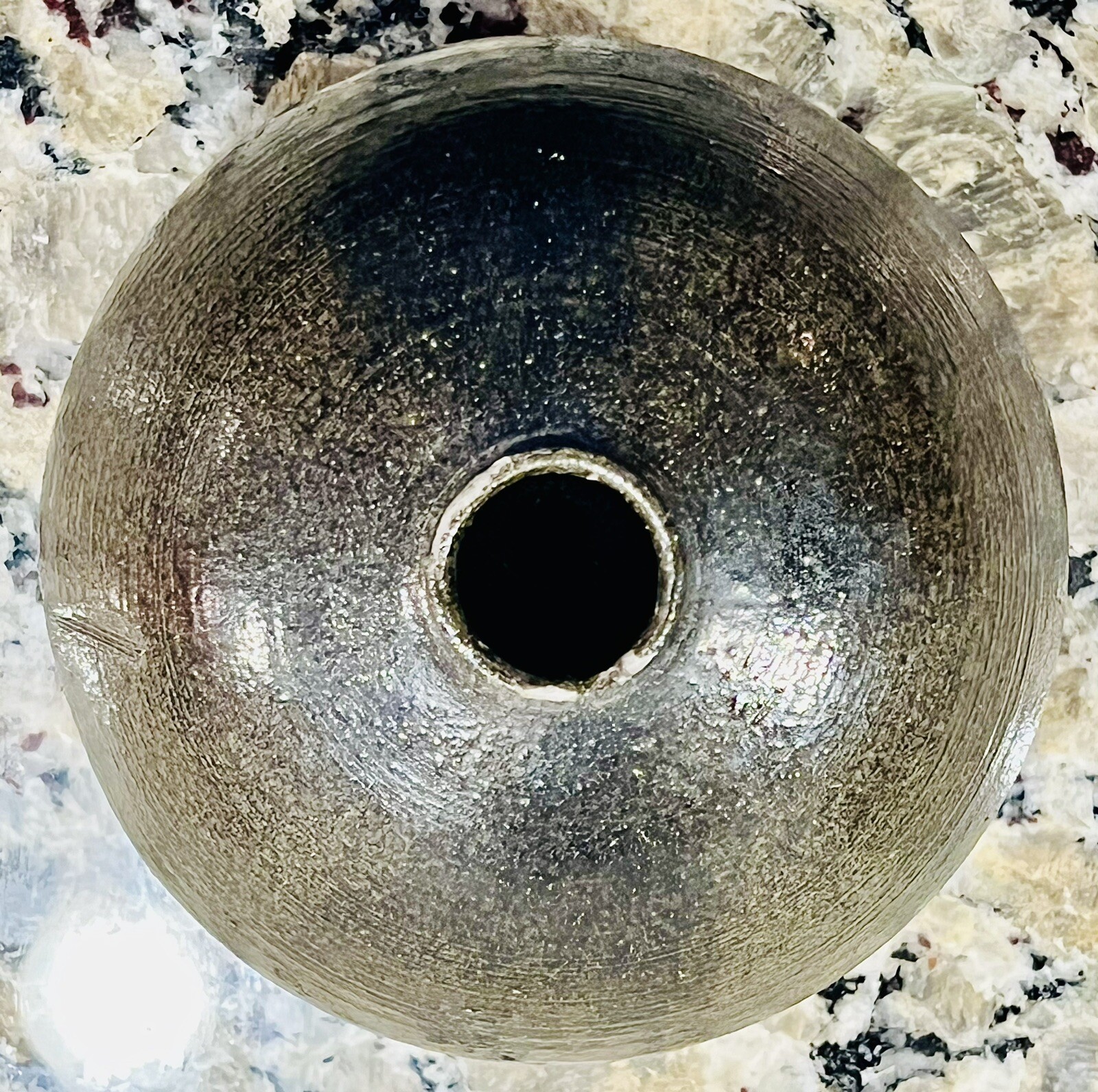 Mid-20th Century Round Alkaline Greenish Thin-Walled Vase Marks Sun w/Rays SPR77