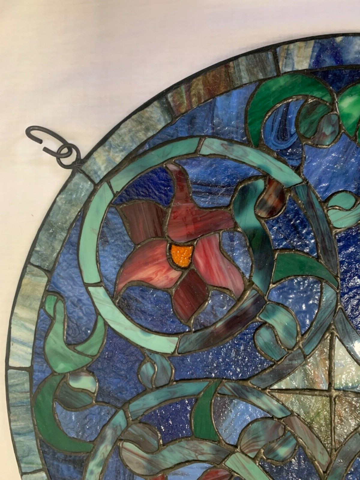 Window Panel Stained Art Glass 20″ Round Tiffany Style