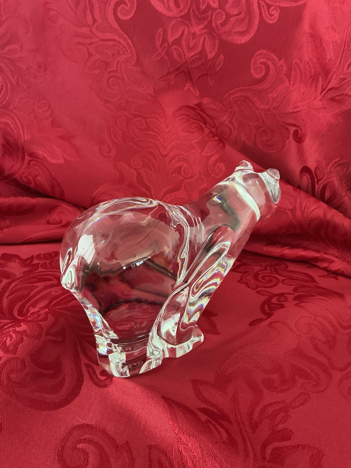MIB FLAWLESS Stunning BACCARAT France Glass Crystal WALL STREET BEAR 7.5” Figure