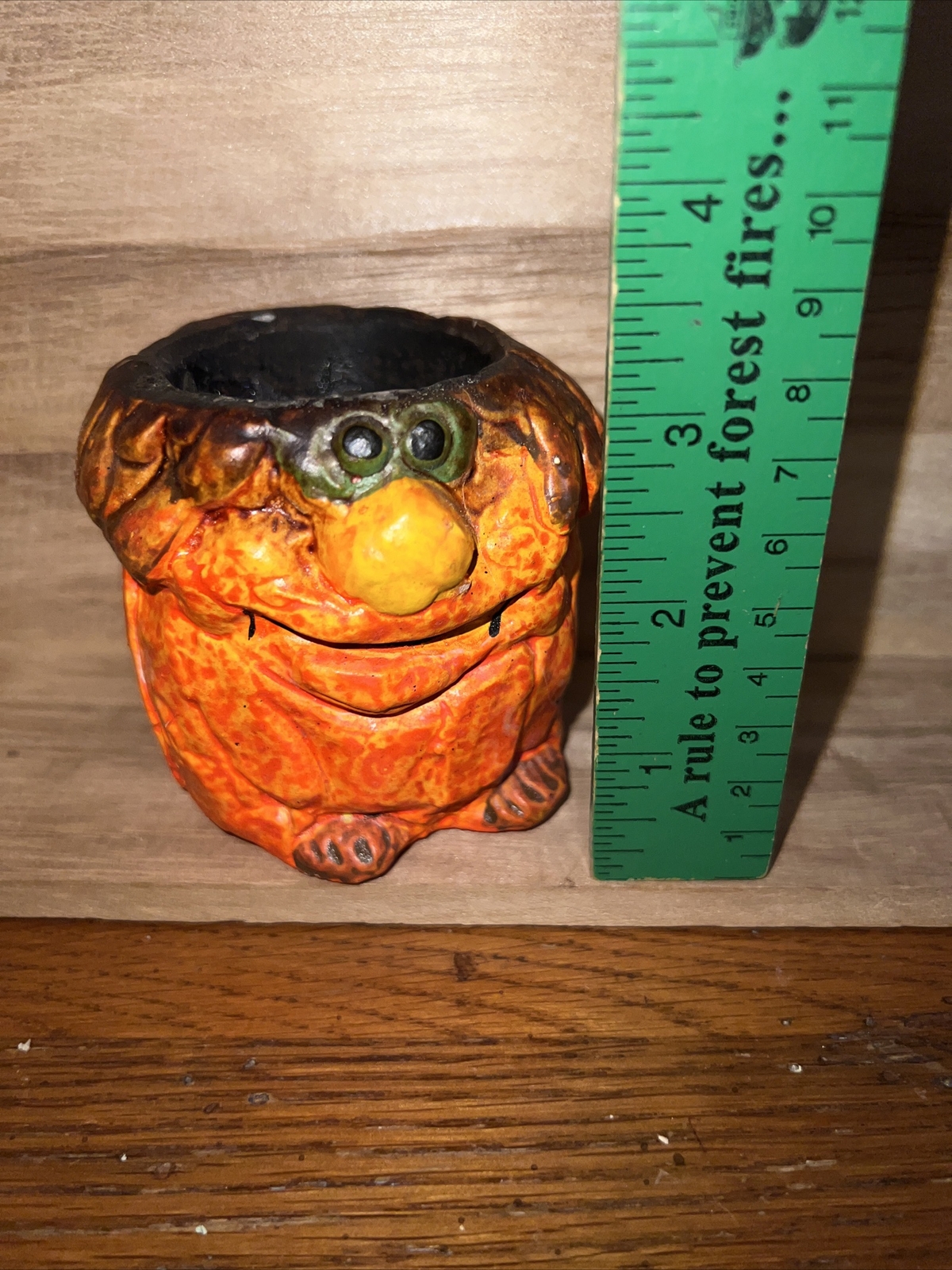 Vintage Unknown Monster Ceramic Candle Holder Marked P.O. Unique 1970’s Kitsch