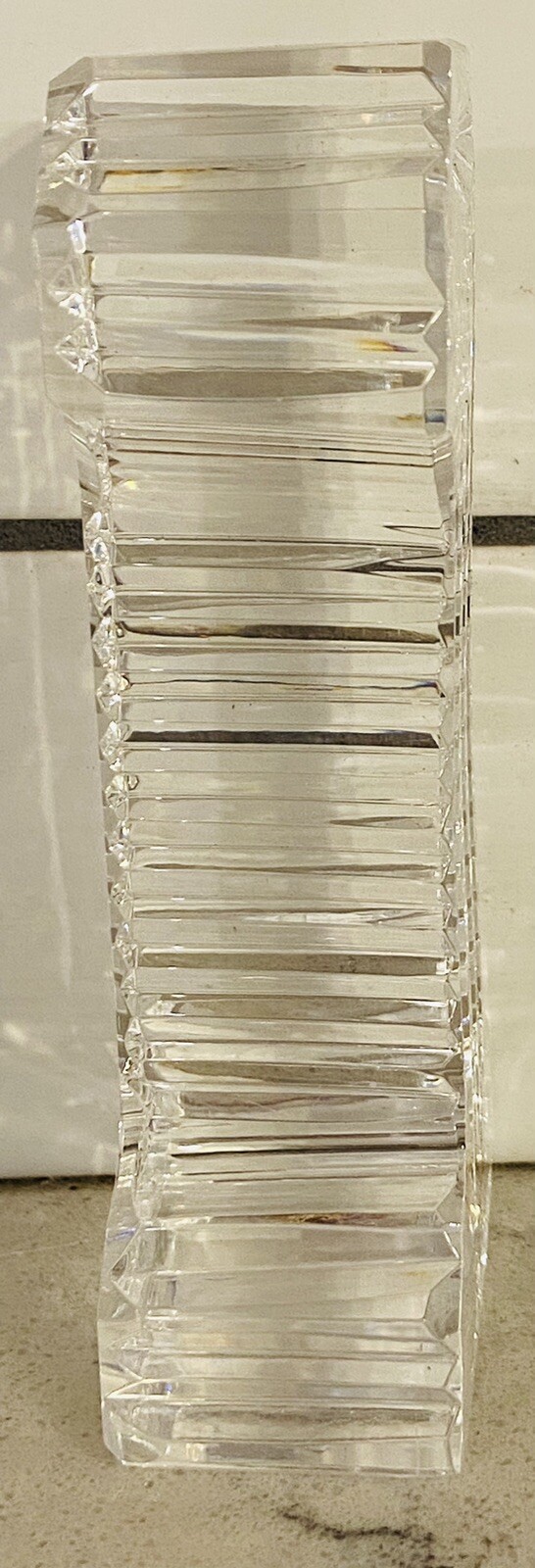 5″+ Waterford #1 Clear Crystal Glass 3D Desk Paperweight Over 1 Pound VINTAGE