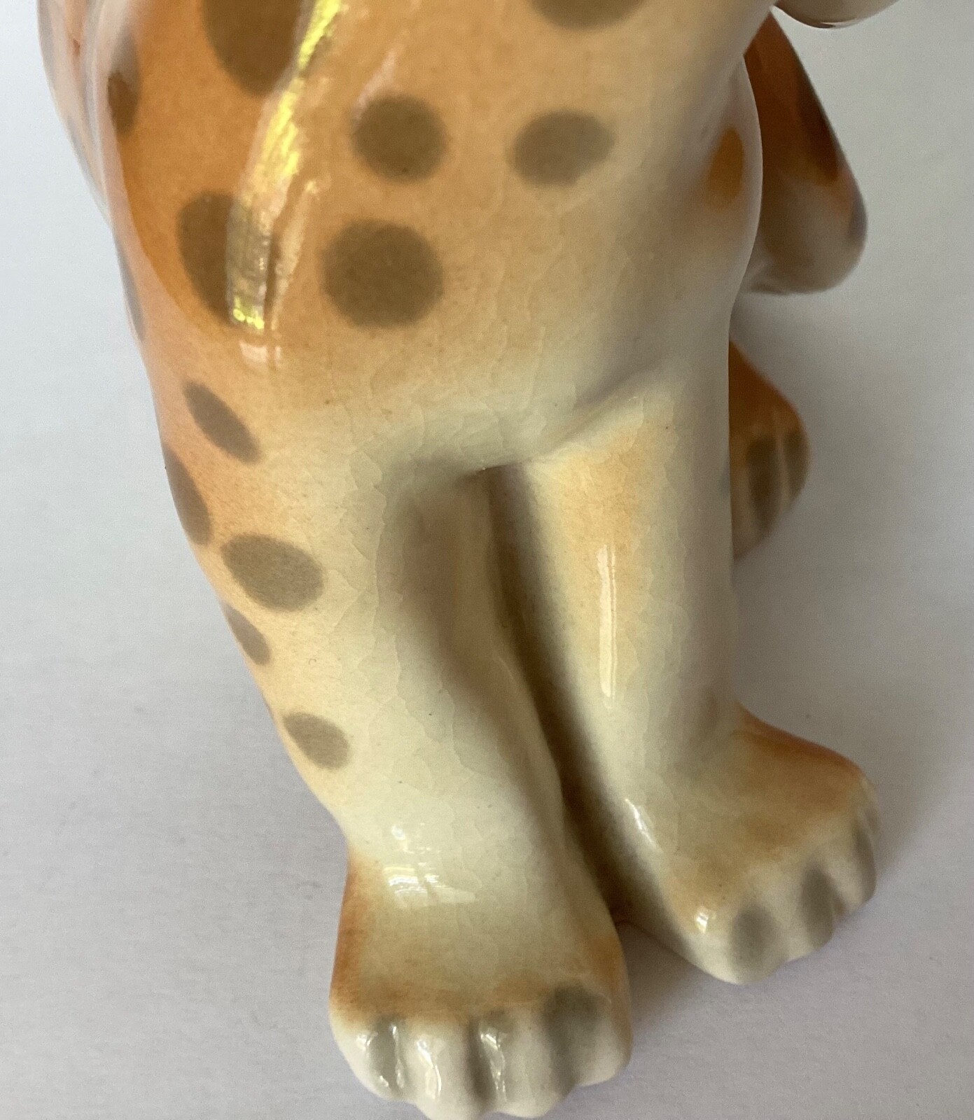 Vintage Lomonosov Cheetah Cub Russian Imperial Porcelain Figurine Made in USSR