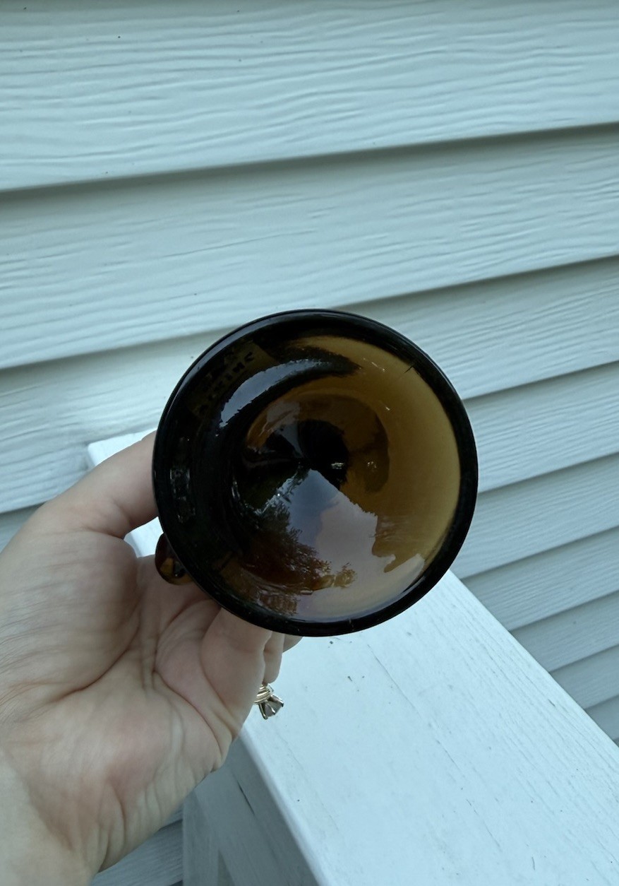 Vintage Viking Short Tail Glass Bird in Root Beer Brown MCM