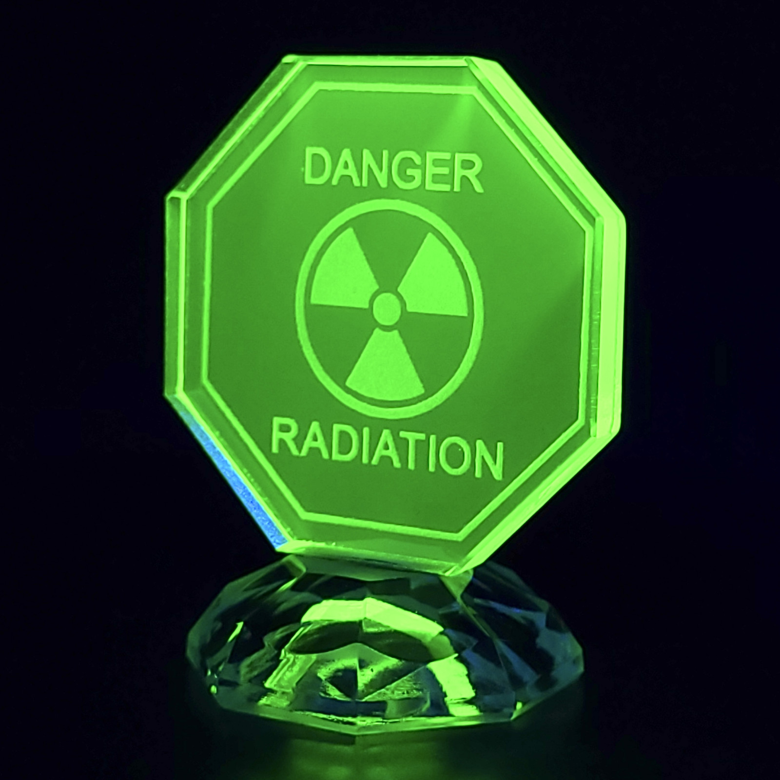 Uranium Vaseline Glass Small Statue 2″ Rare Uranium Green Glass Sign Art Glass