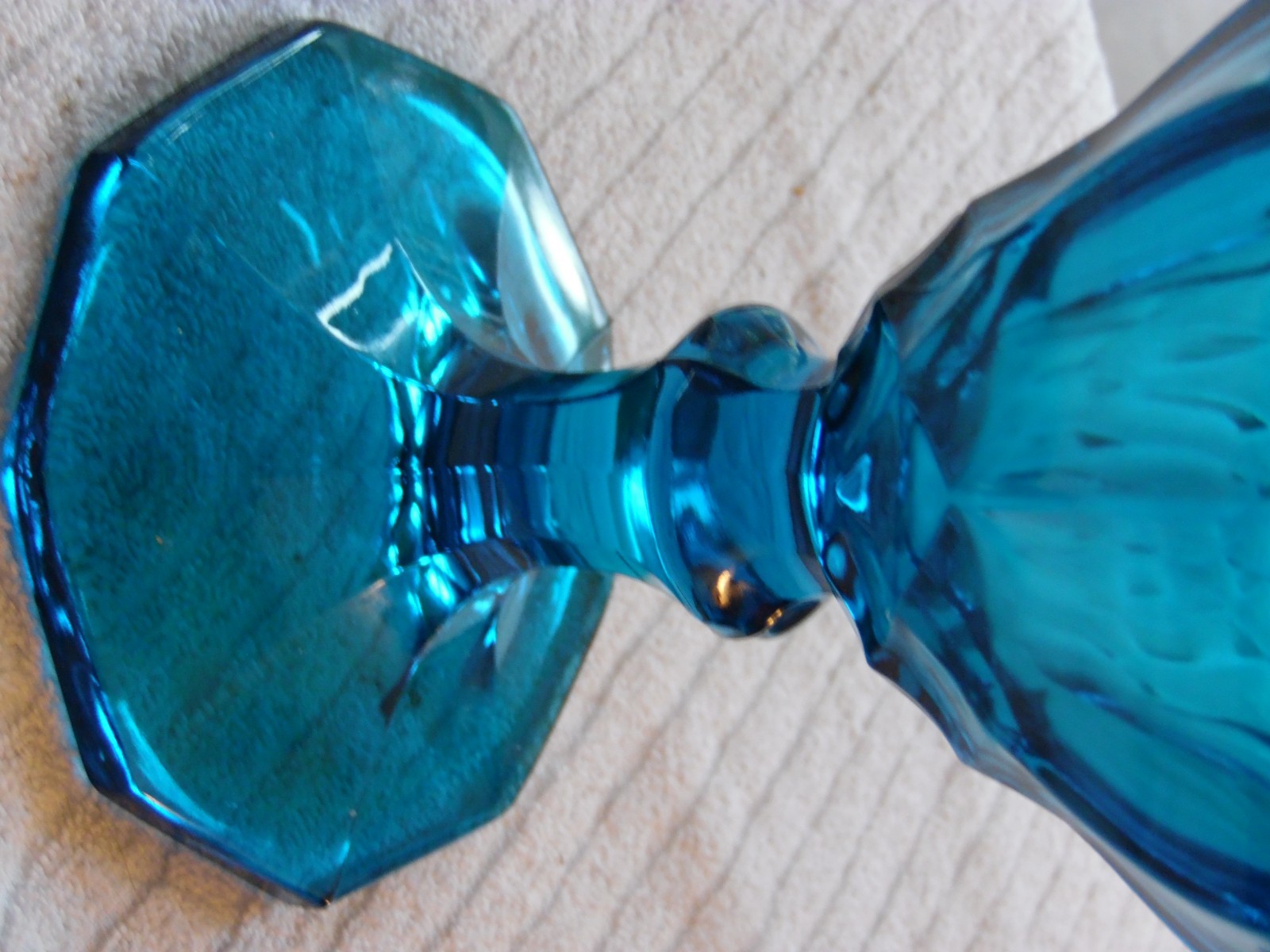 Vintage LE Smith Dominion Blue???? Pedestal Swung Viking Glass Vase Pedals 20.5”
