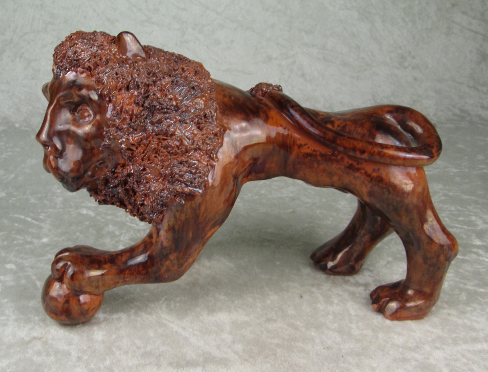 Cathy Gatch Turtle Creek Pottery Redware Lion Figurine Muesum Piece 10-1/4 inch