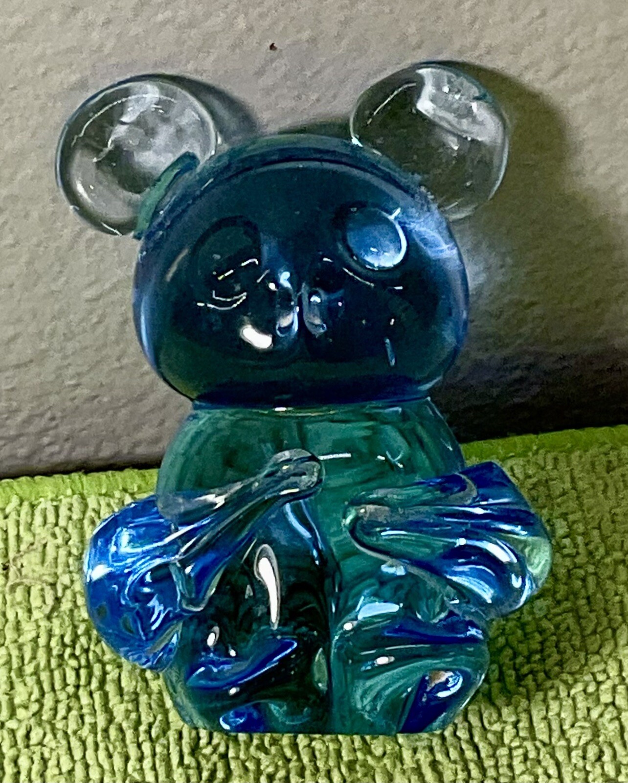 Blue Koala Bear Paperweight Glass United States Commemorative Fine Art Gallery