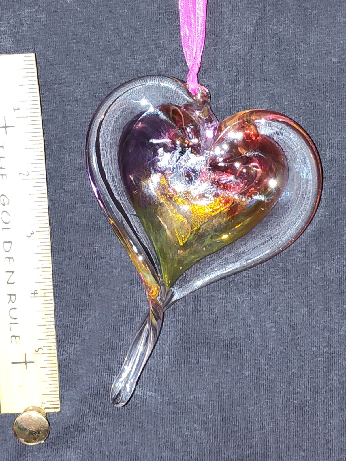 Vintage Luke Adams Glass Studio Sun Catcher Hand Blown Signed 5″